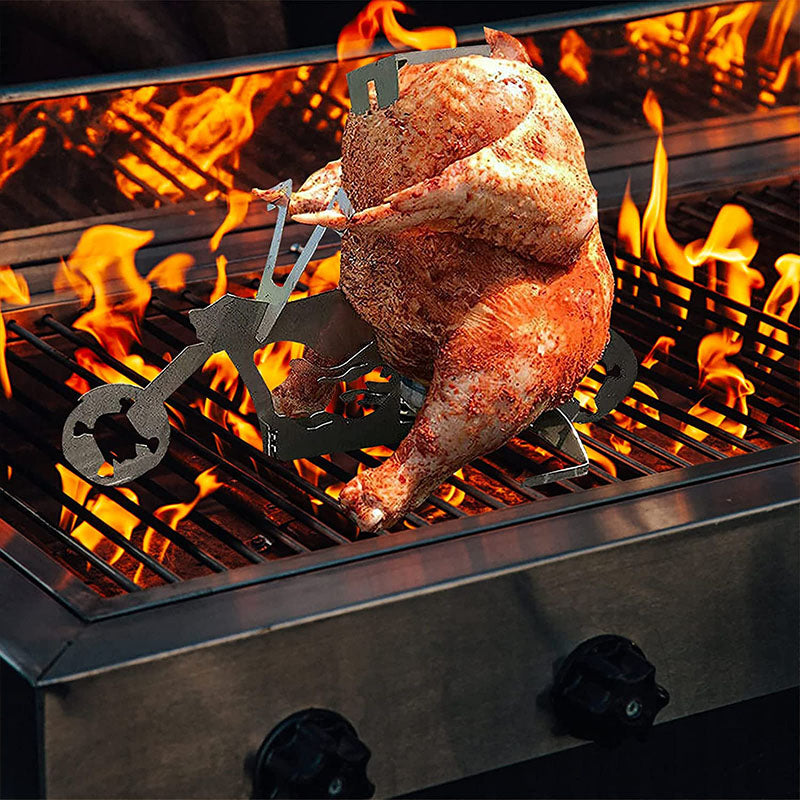 Portable Chicken Stand, Motorcycle Bbq Stand Stainless Steel Grill Chicken