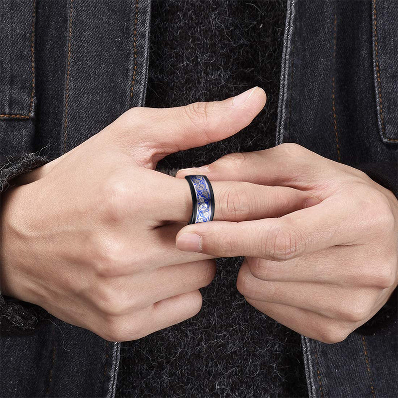 Folbom - Black Inlaid Blue Base Ring