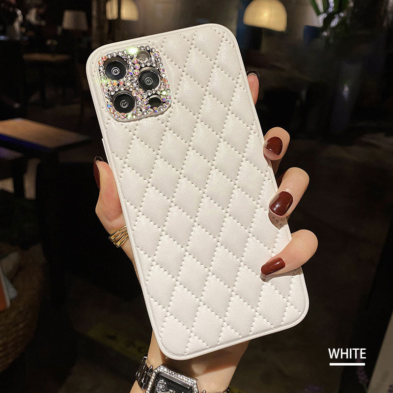 Diamond Quilted Leather Phone Case