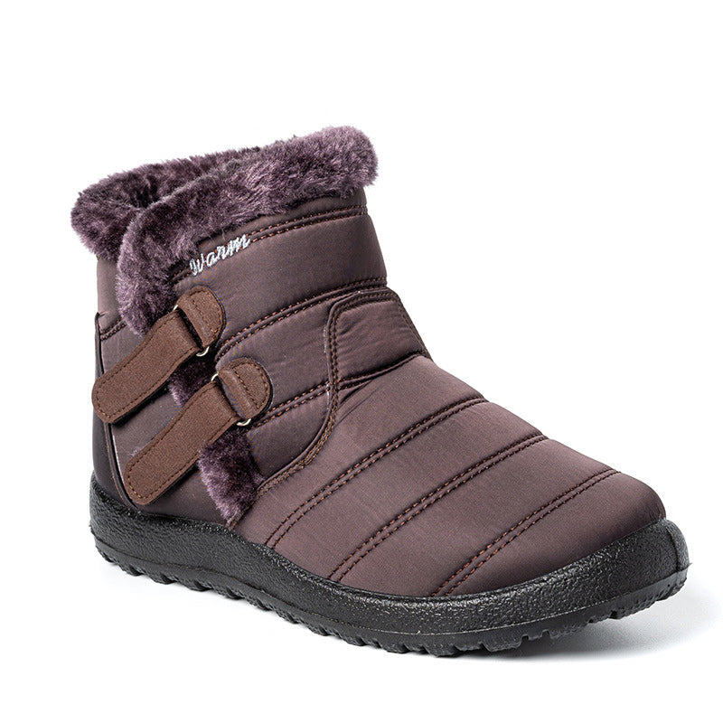 Waterproof Warm Plush Fleece Lining Slip On Snow Boots