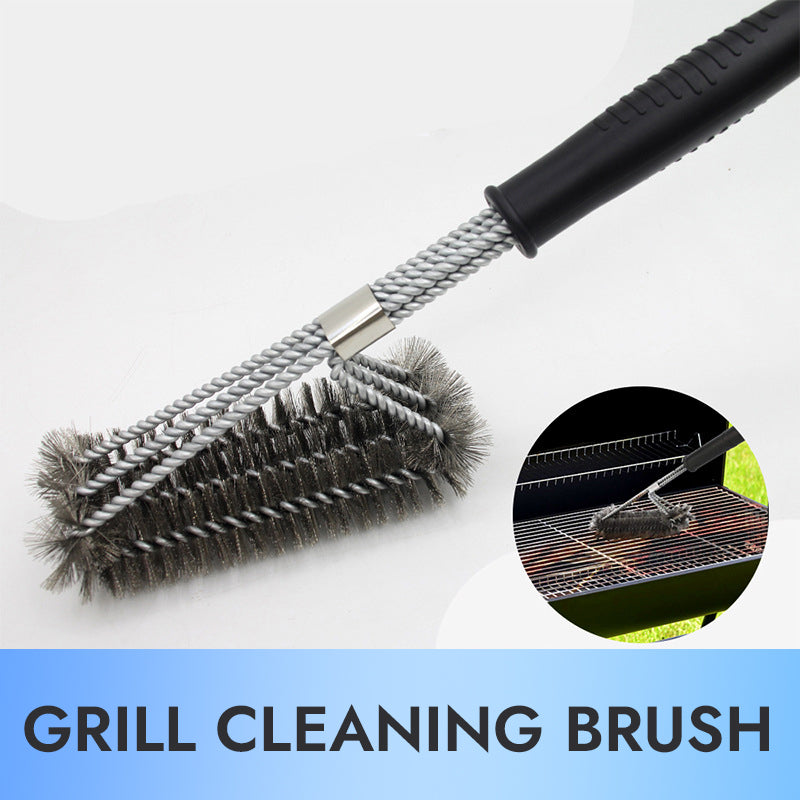 Three-head BBQ Grill Cleaning Wire Brush