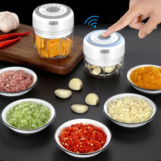 Mini Portable USB Wireless Electric Garlic Chopper, Food Processor, Mincer, Grinder