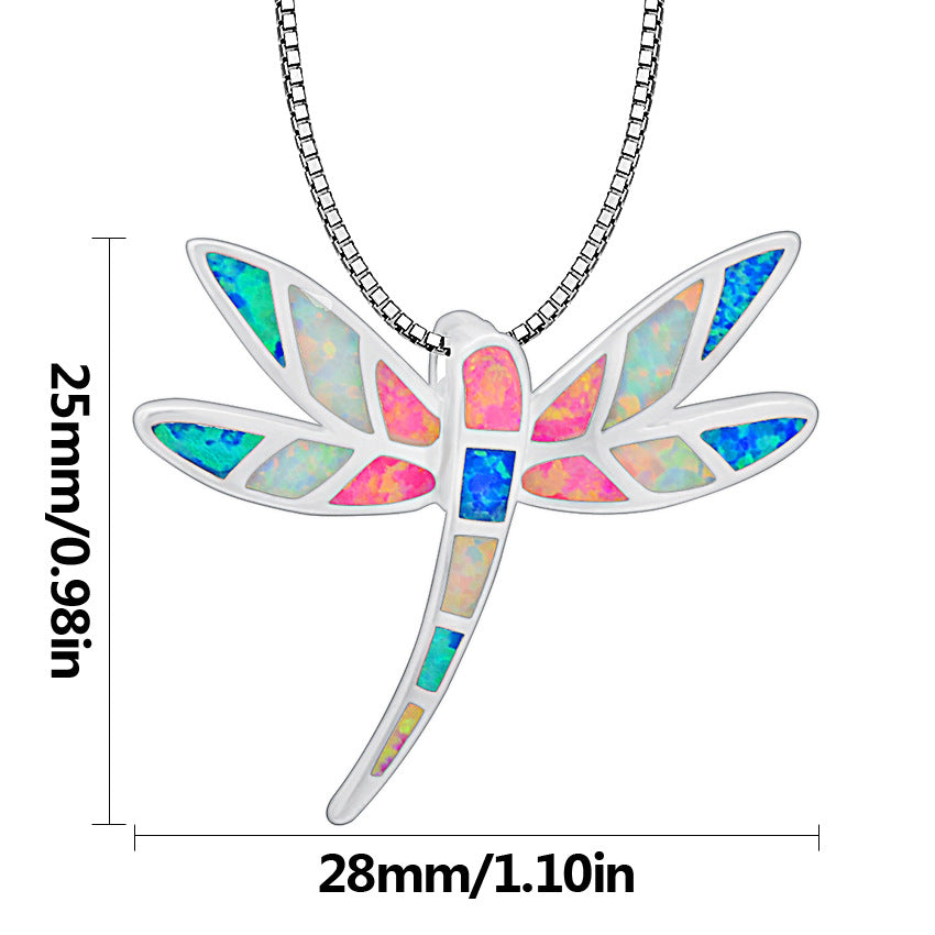 Colored Dragonfly Necklace