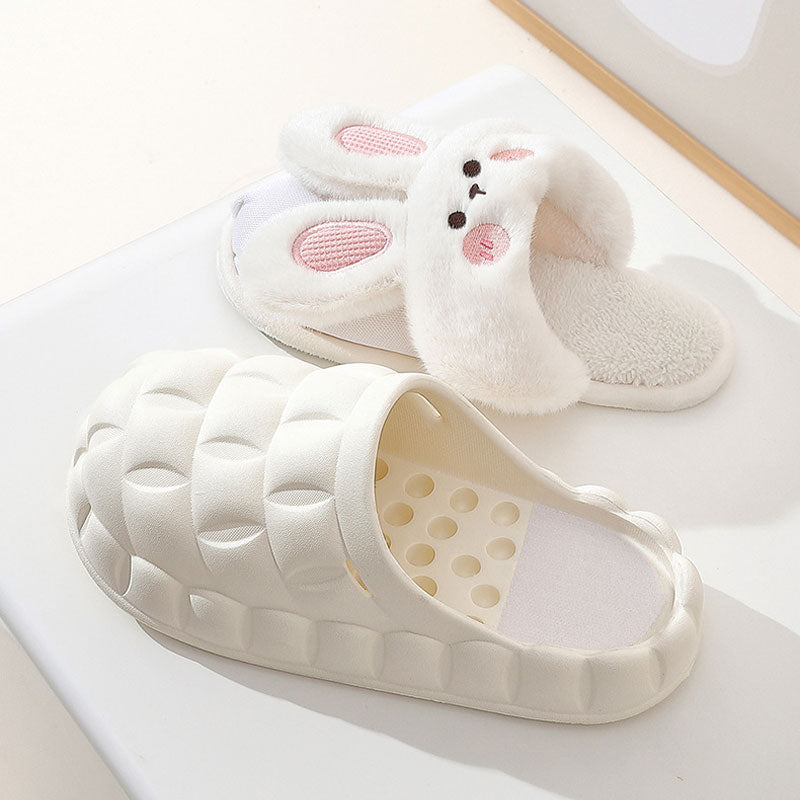 Cute Waterproof Removable Cotton Slippers