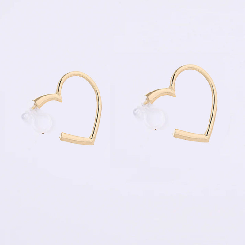 Heart Clip Hoop Earrings