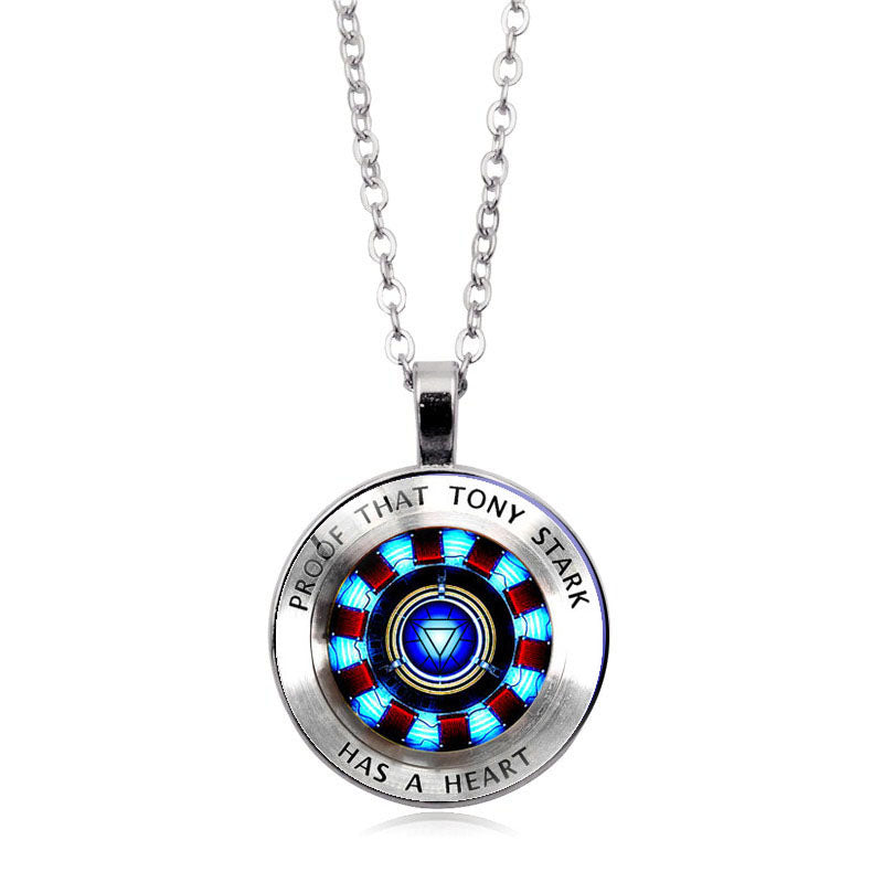 Iron Man Heart Time Stone Necklace