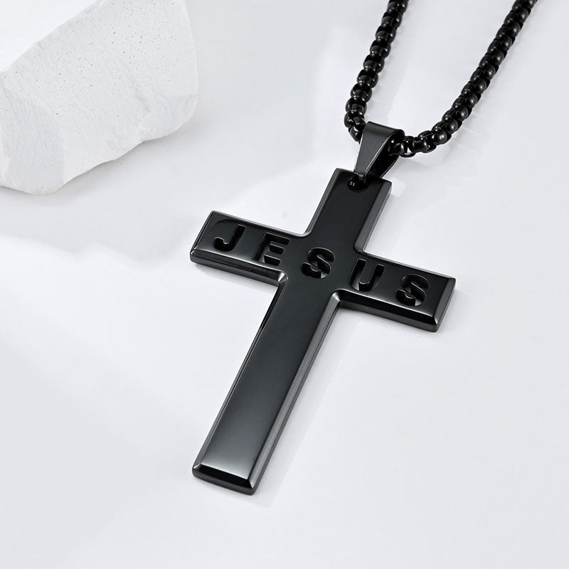 Jesus Stainless Steel Cross Necklace