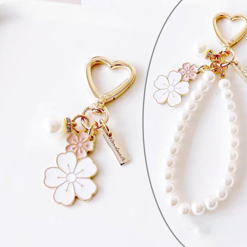 Double Sided Cherry Blossom Key Ring