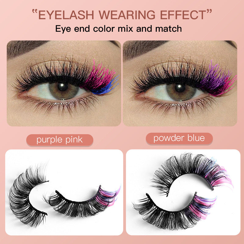 Colorful Thick Curling Eye Tail False Eyelashes