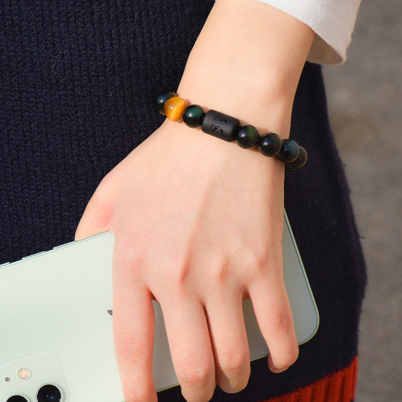 Natural Obsidian Zodiac Bracelet