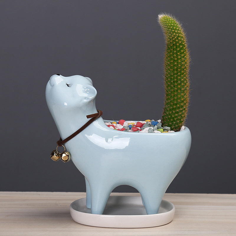 Tail Succulent Cactus Ceramic Flower Pot