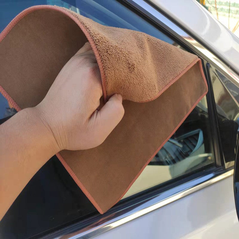 Suede Coral Velvet Double-Sided Car Towel, Super Absorbent Car Drying Towels