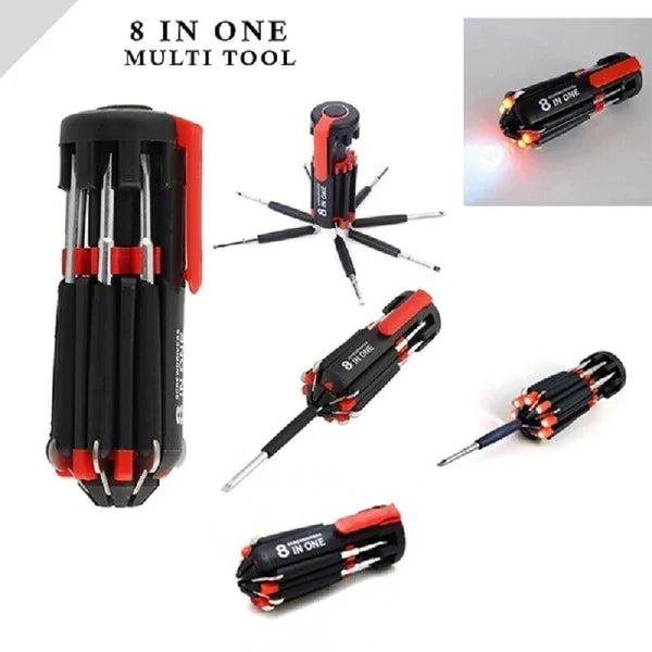 8 in 1 Screwdriver Set Multi Tool With LED