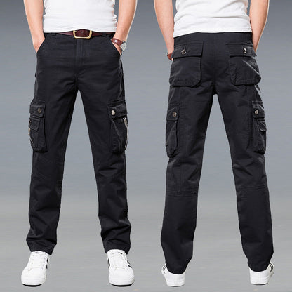 Winter Thickened Multi-Bag Pants