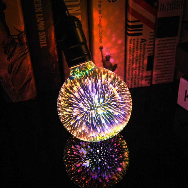 3D Colorful LED fireworks Light Bulb