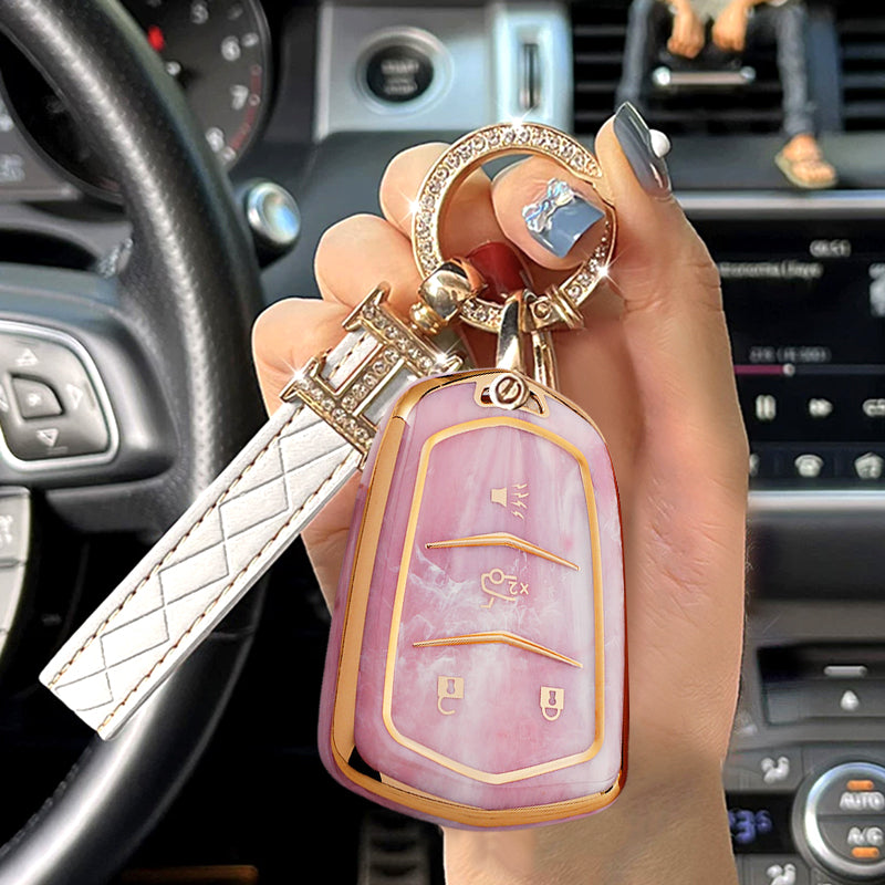 For Cadillac-Car Rhinestone Keychain Key Case