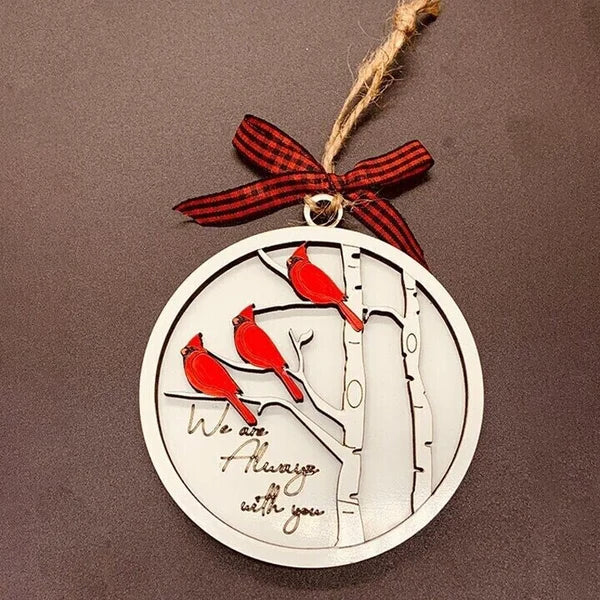 Handmade memorial ornament with Cardinals- We Are Always With You