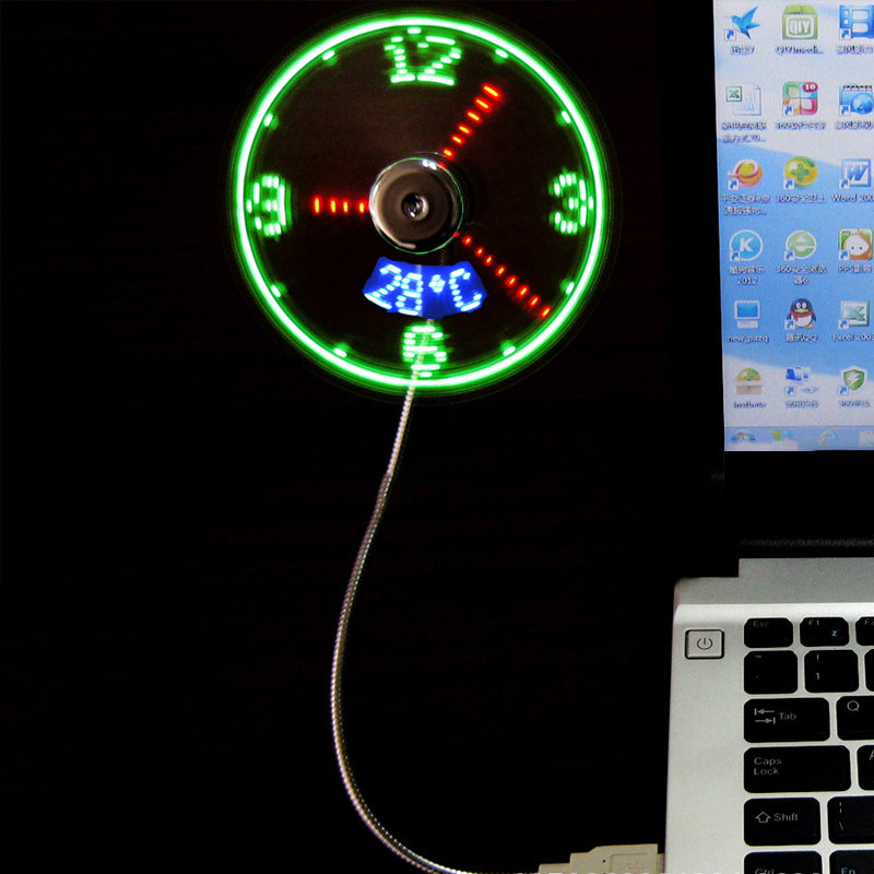 New USB Clock Fan with Real Time Clock