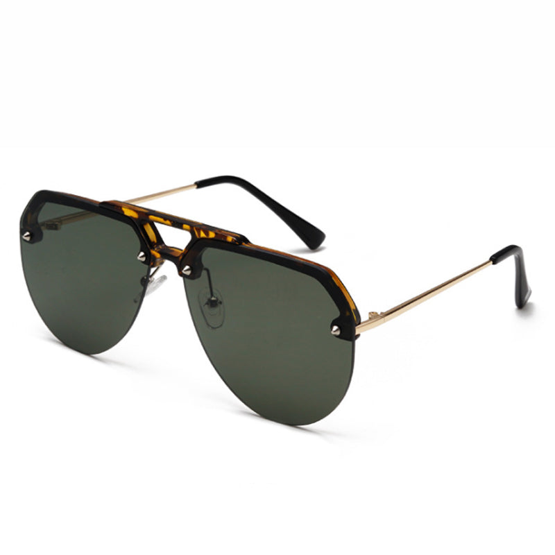 Folbom - Oversized Semi-Rimless Aviator Sunglasses