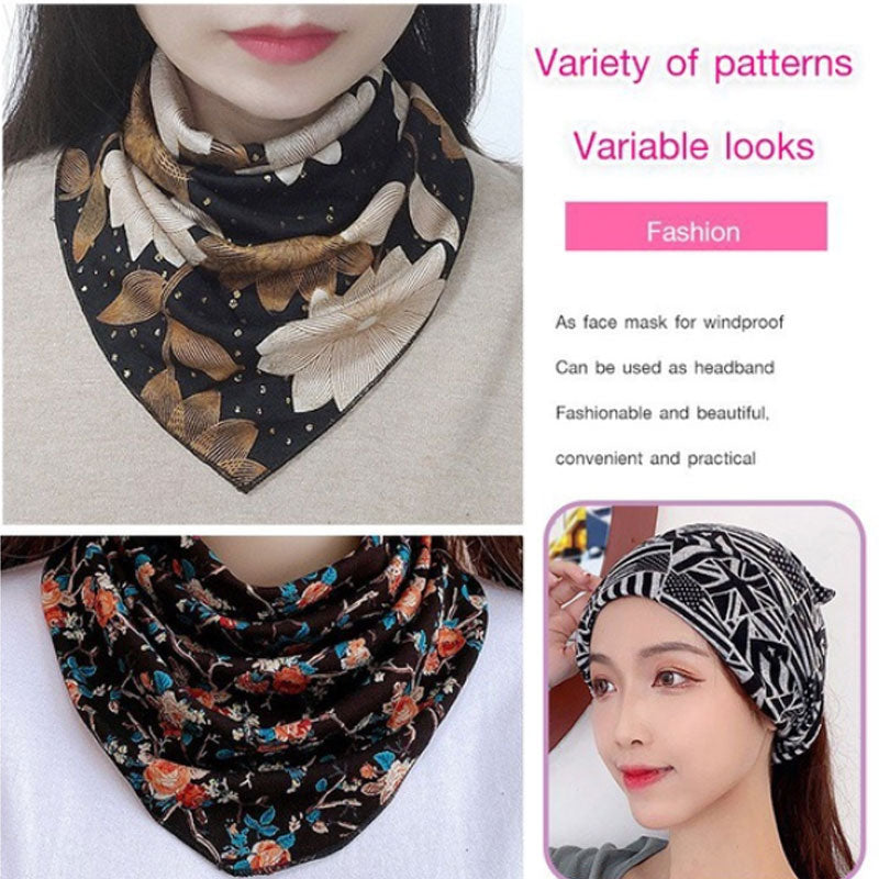 Women Versatile Neck Protection Windproof And Sun-proof Triangle Scarf