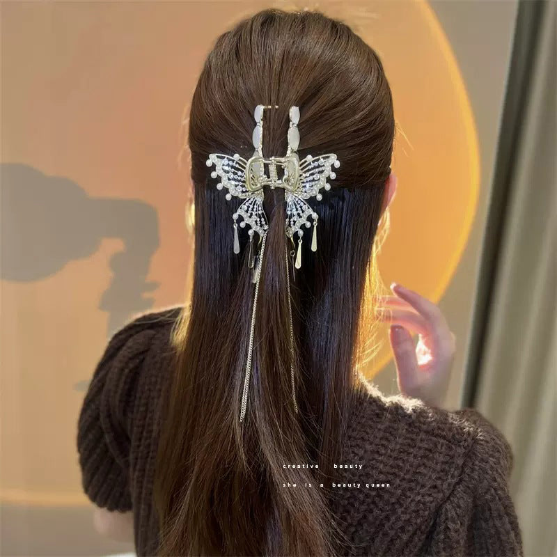 Tassel Big Butterfly Shark Clip