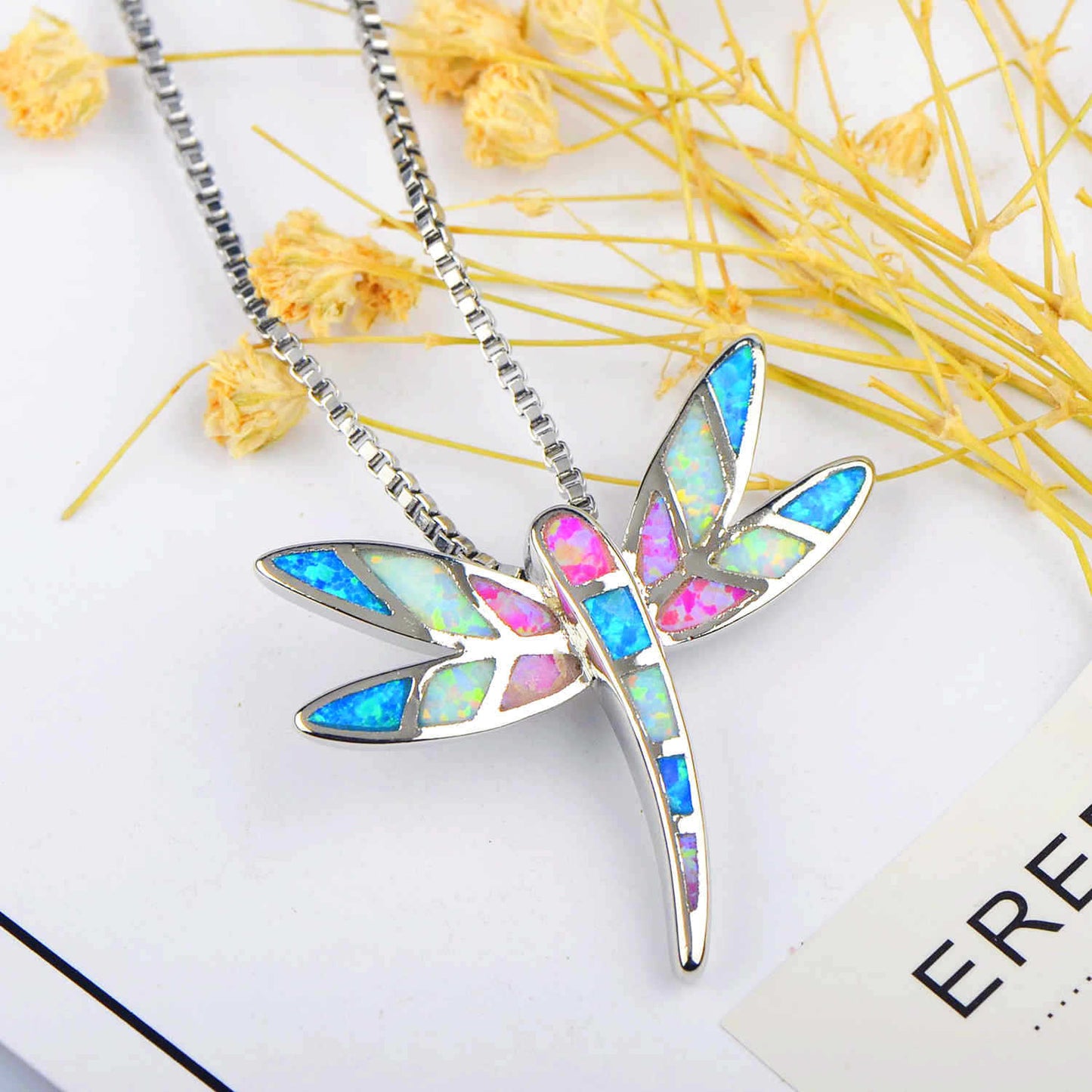 Colored Dragonfly Necklace