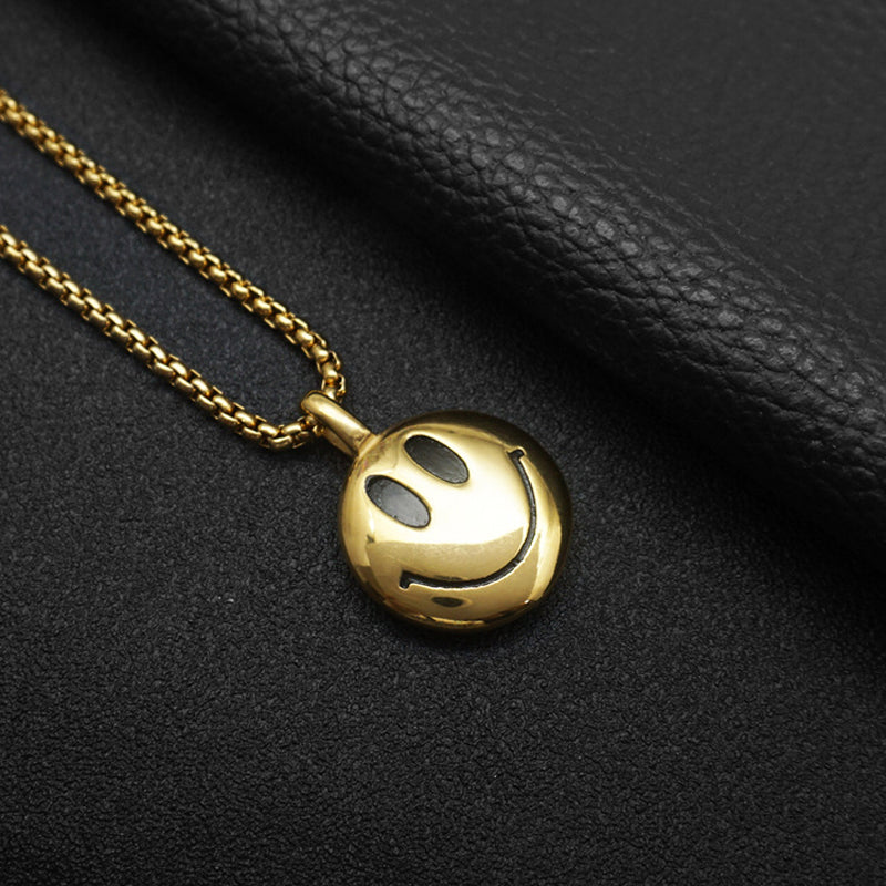 Folbom-Smiley Titanium Steel Necklace