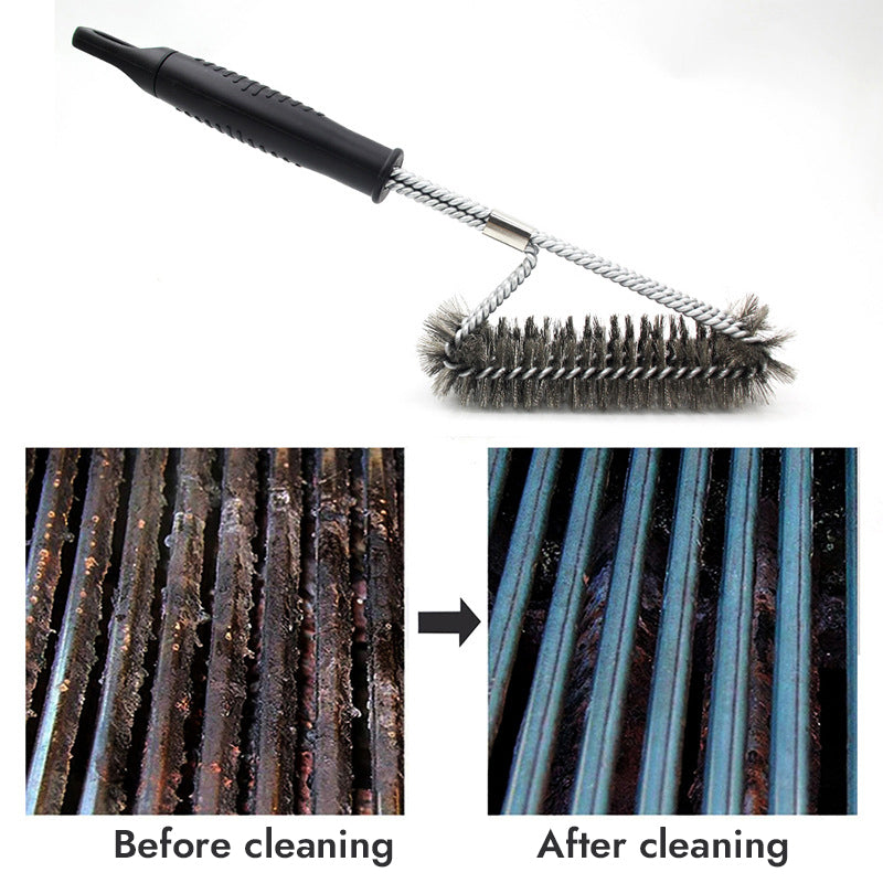 Three-head BBQ Grill Cleaning Wire Brush