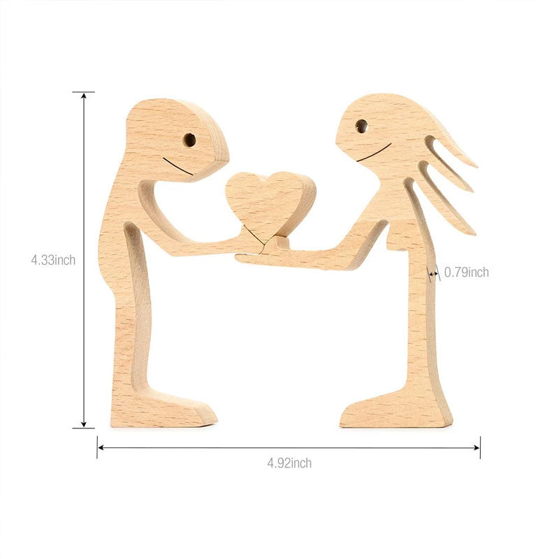 Wooden Sculpture Of Standing Men And Women💏