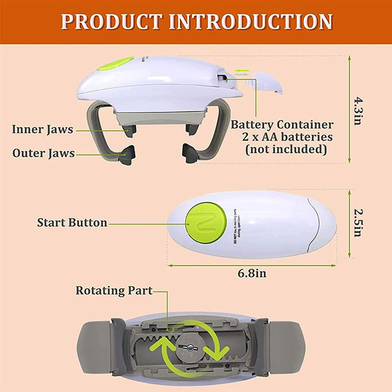 Binaural One Button Can Opener