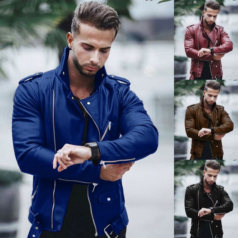 Fashion Slim Leather Jacket