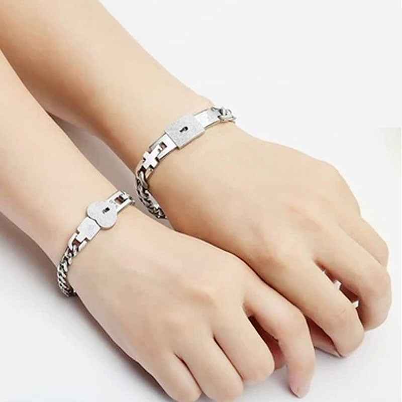 Bracelet with Lock Key Bracelet Set（2 Pcs）