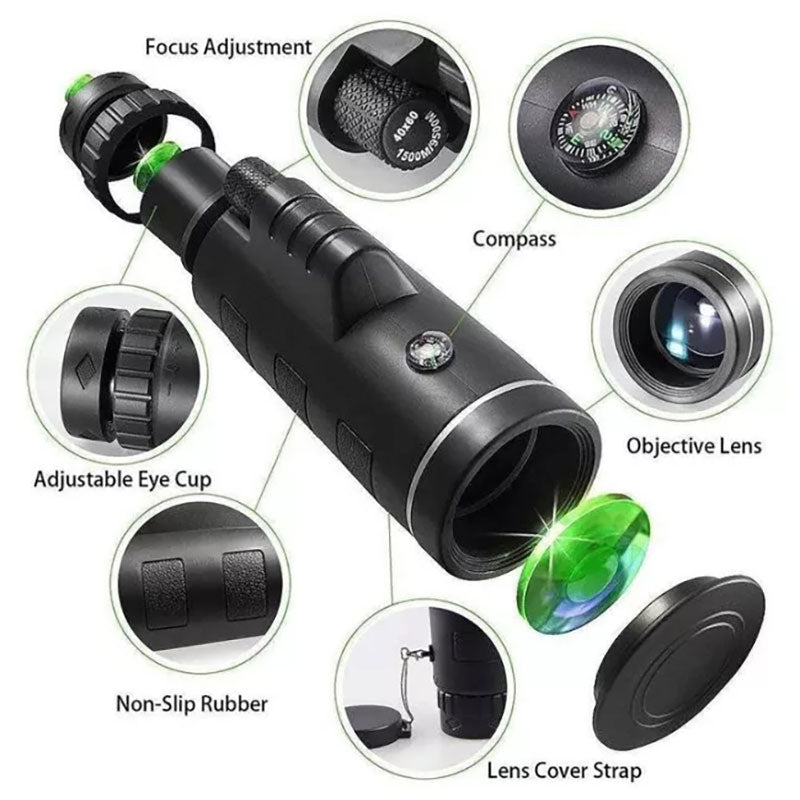 HD Monocular with Smartphone Holder