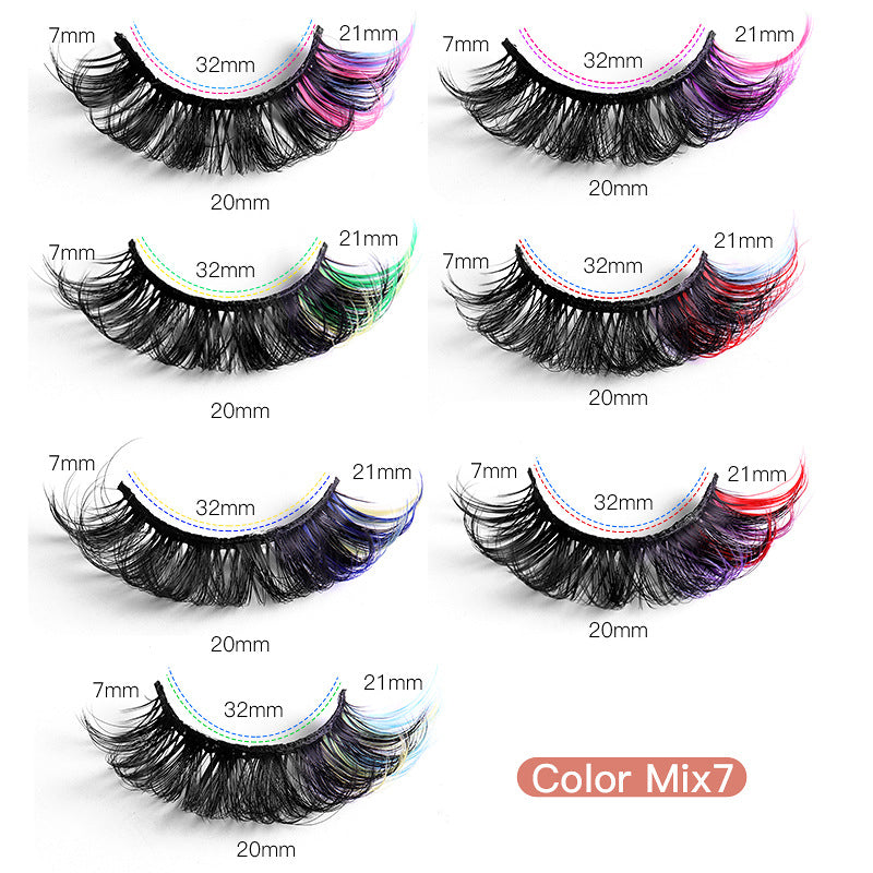 Colorful Thick Curling Eye Tail False Eyelashes