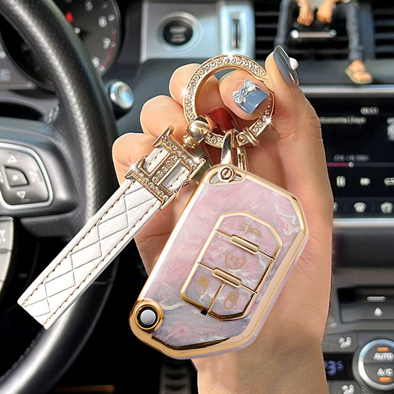 For Jeep-Car Rhinestone Keychain Key Case