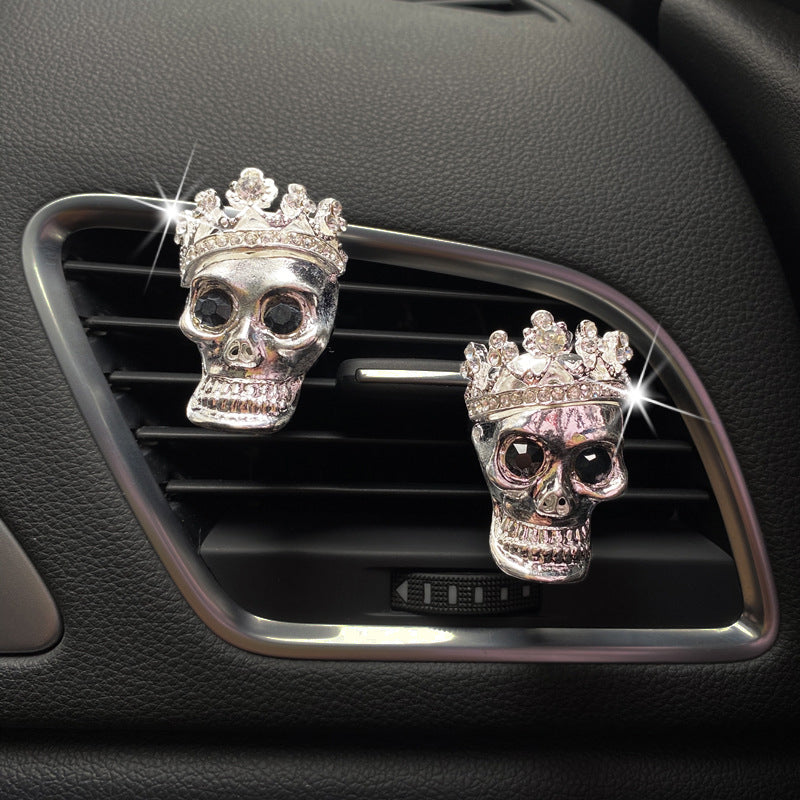 Retro Metal Skull Car Air Vent Perfume Clip