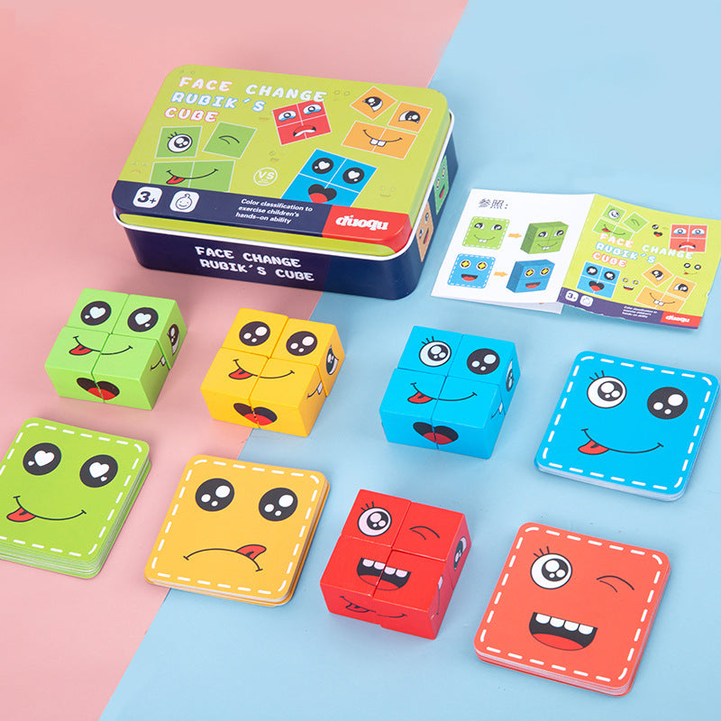 Face-Changing Magic Cube Building Blocks