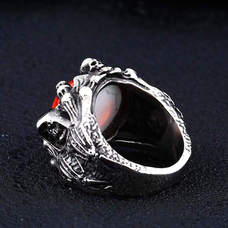 Folbom - Punk Titanium Steel Evil Eye Ring