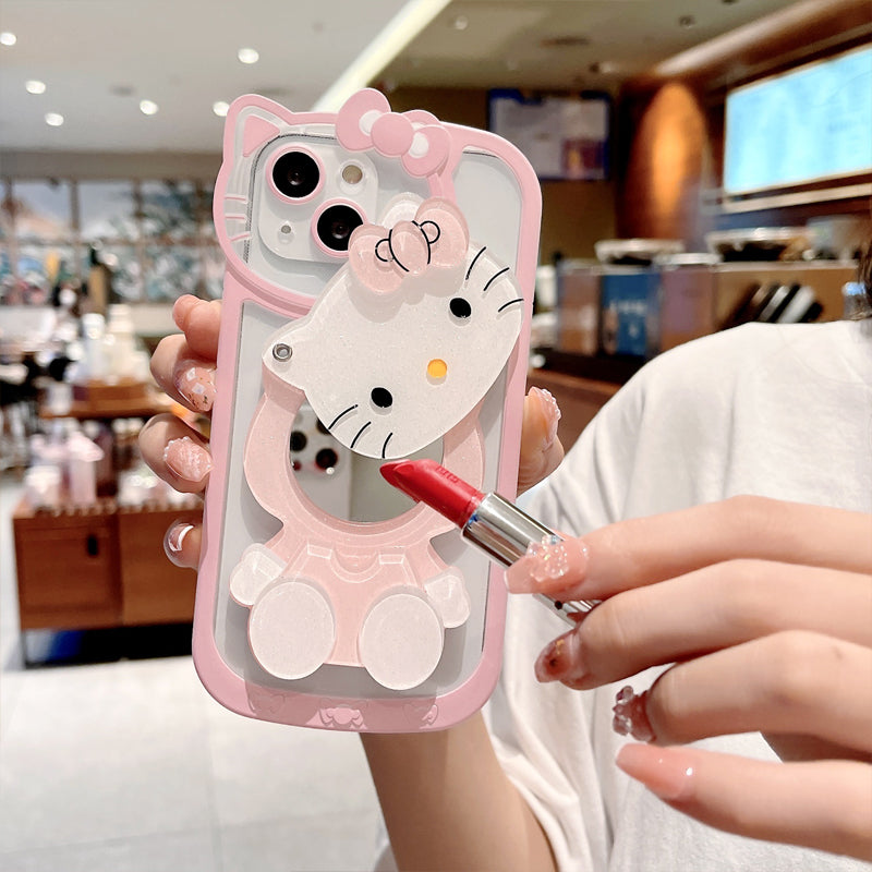 KT Cat Makeup Mirror Mobile Phone Case