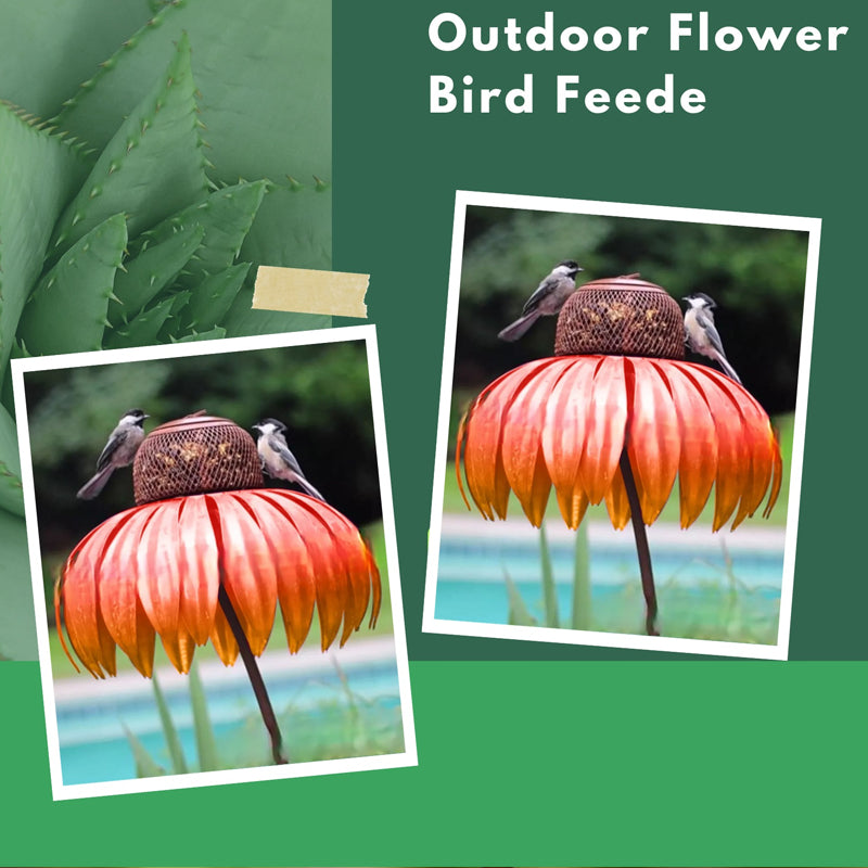 Outdoor Cone Flower Bird Feeder