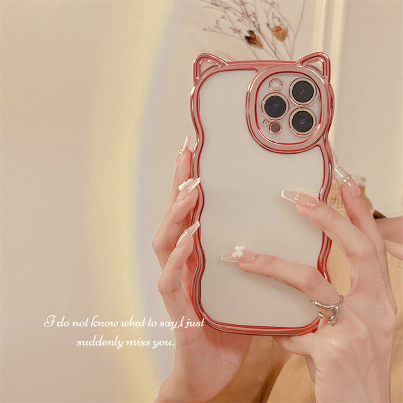 Electroplating Cat Ears Mobile Phone Case