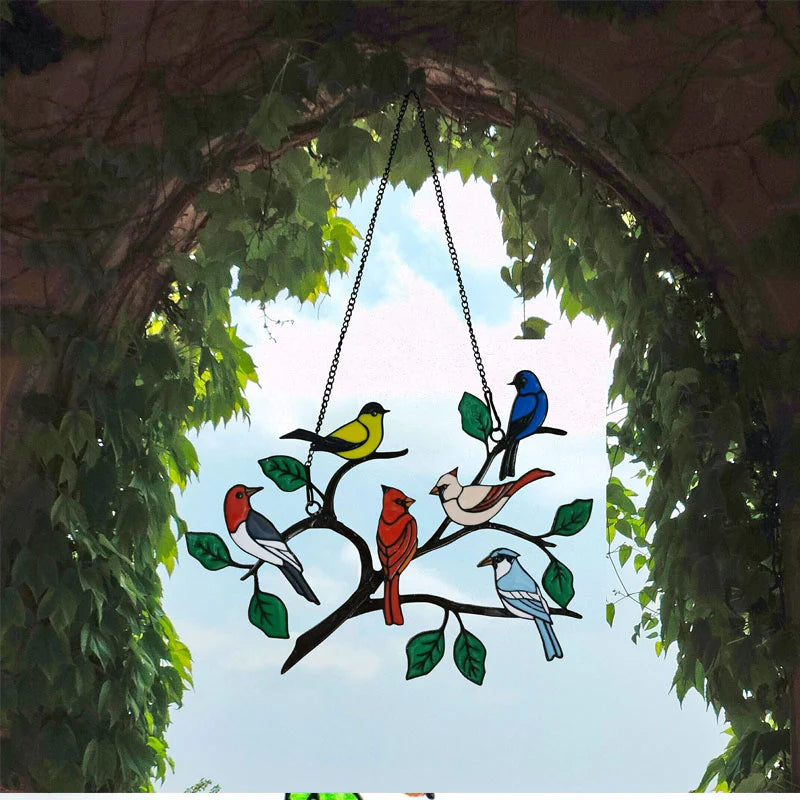 Birds Stained Glass Window Hangings