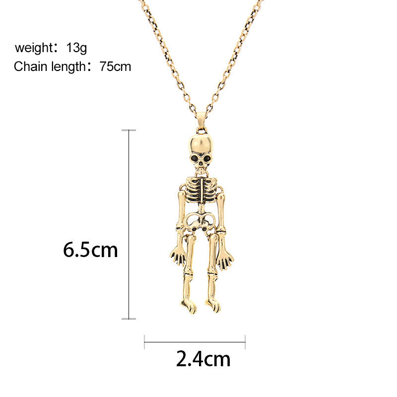 Skeleton Ghost Holding Couple Necklace