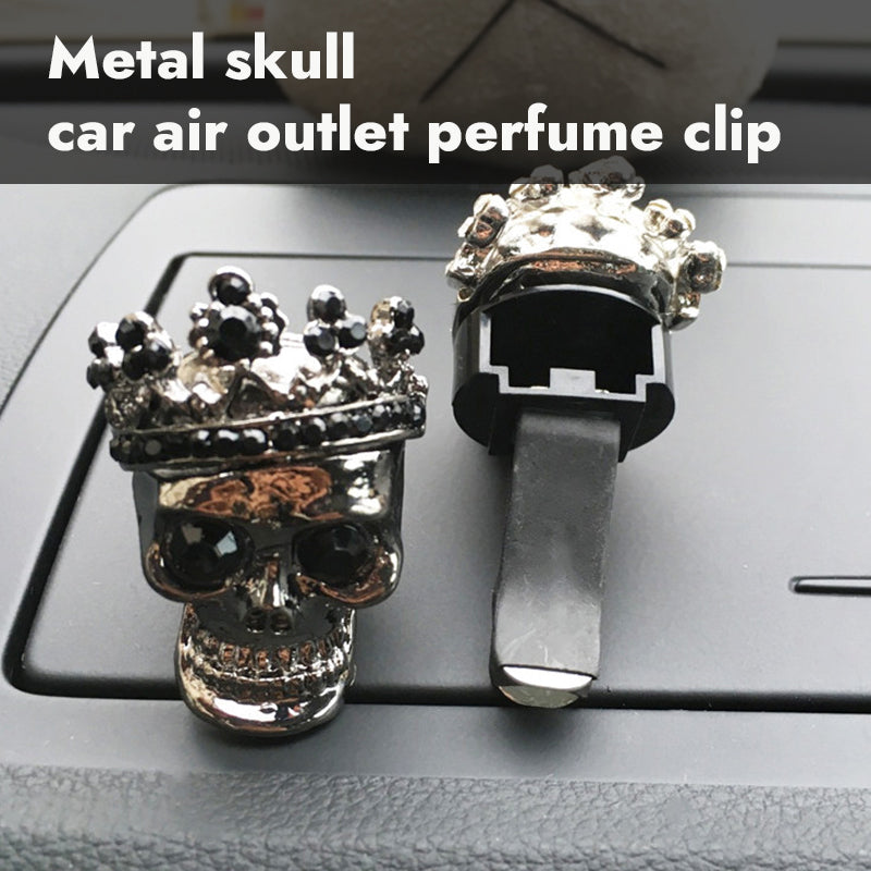 Retro Metal Skull Car Air Vent Perfume Clip