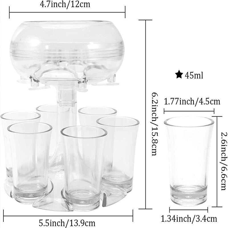 6 Shot Glass Dispenser And Holder,Bar Shot Dispenser,Cocktail Dispenser