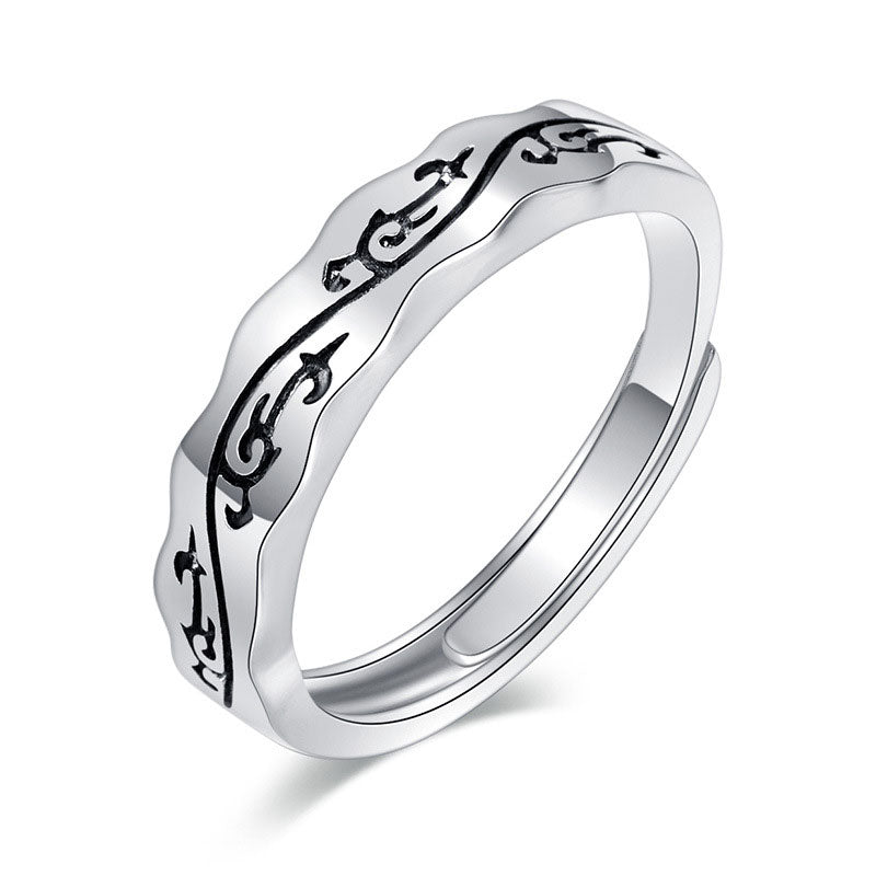 Folbom-Retro Thai Silver Trendy Men's Personalized Ring