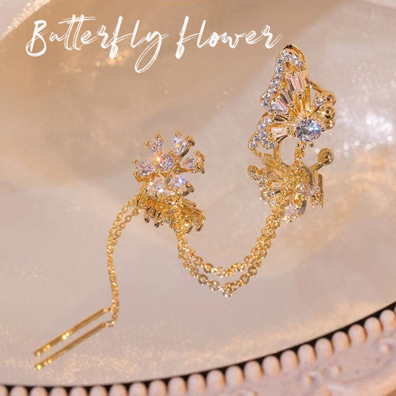 Butterfly Flower Ear Cuffs