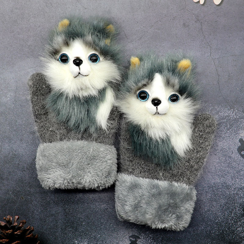 Knitted Warmth Plush Pet Gloves