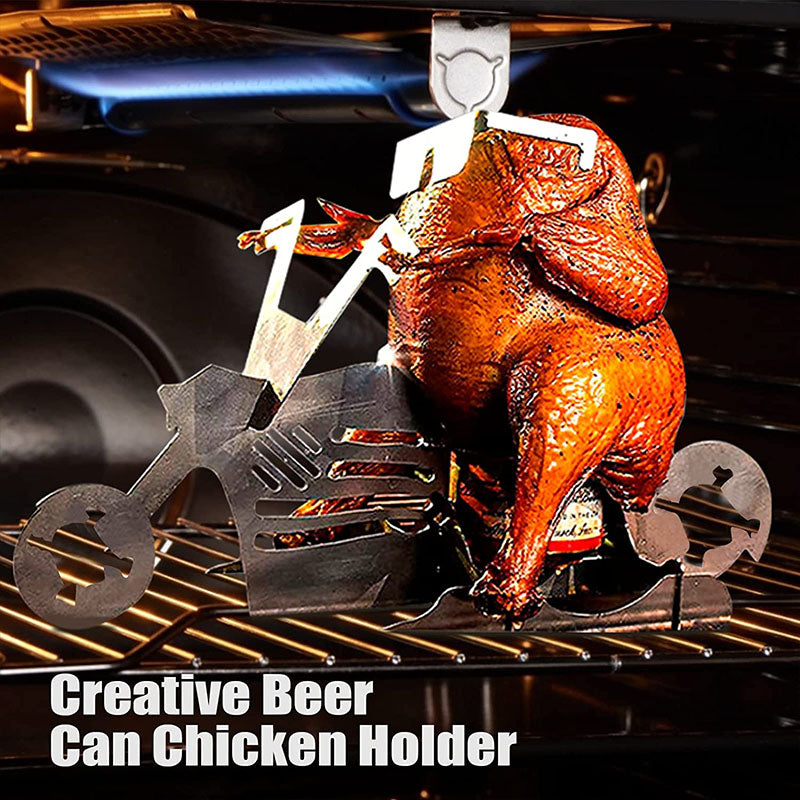 Portable Chicken Stand, Motorcycle Bbq Stand Stainless Steel Grill Chicken