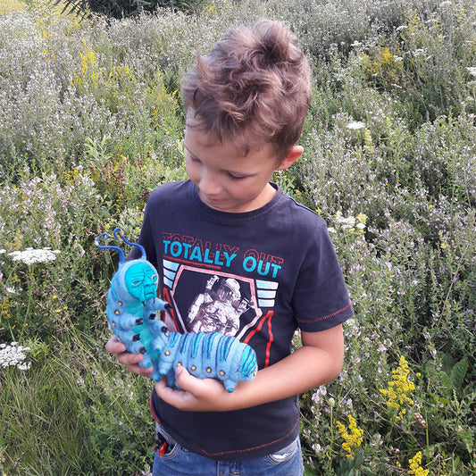 A Large Blue Caterpillar